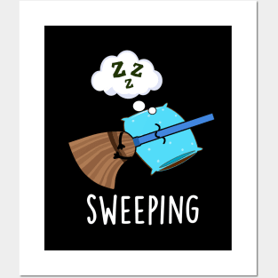 Sweeping Funny Sleeping Broom Pun Posters and Art